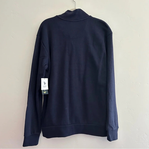 NWT U.S. Polo Assn. Pullover Sweatshirt Ribbed Small Pony Size Medium 1/4 zip - Picture 2 of 10